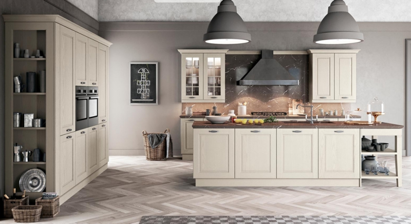 Cucine classiche, cucine legno massello, legno naturale, castagno Cucine in legno massello moderne